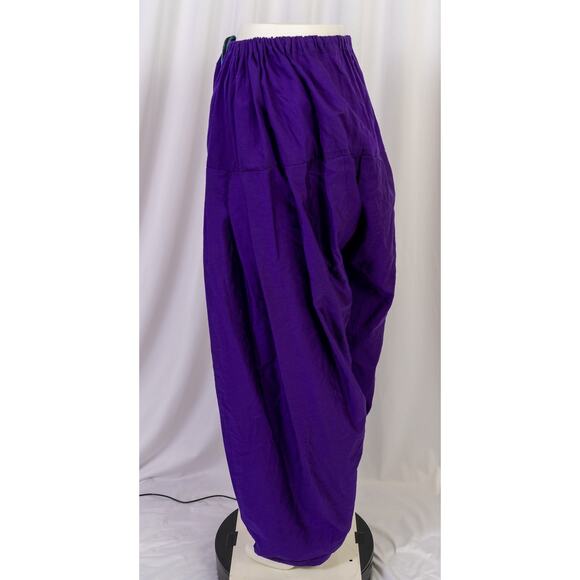 Unisex bright purple handmade Harem pants with stretch waist - Sz L - Picture 3 of 4